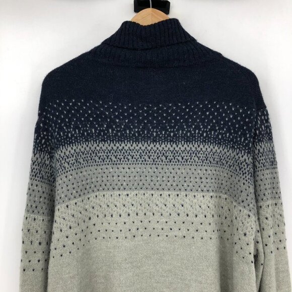 NWT Daniel Hechter Men’s Navy blue and Grey Gradient Knit Turtleneck Sweater XXL - Picture 9 of 15